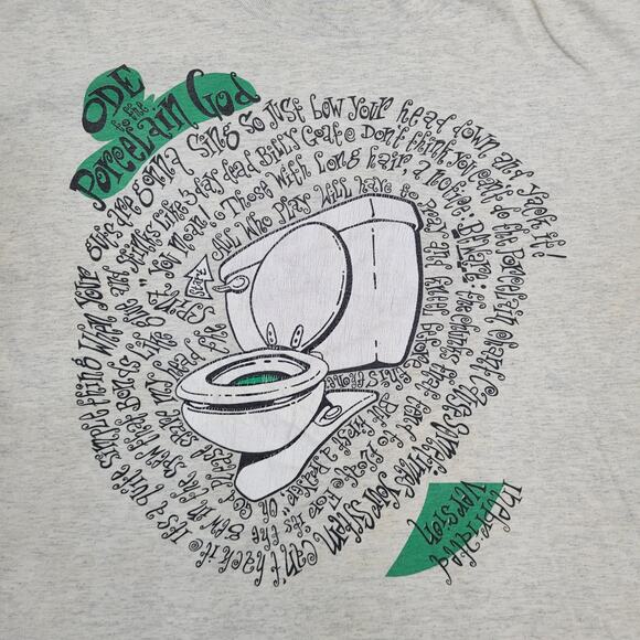 Vintage 90s Drunk Toilet Shirt XL 24x26 Gray USA - Picture 9 of 16